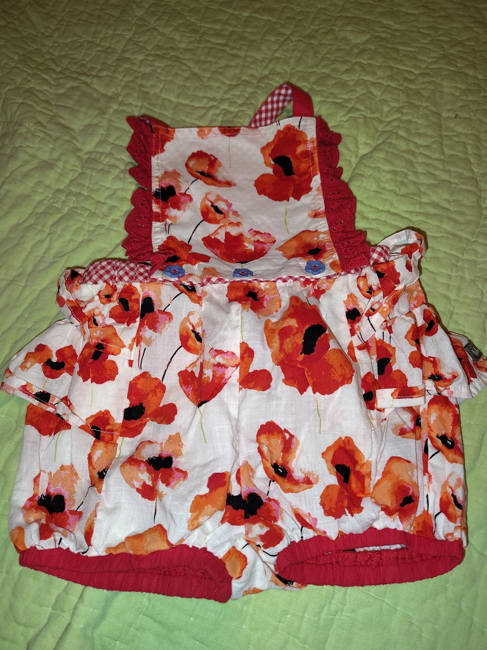 Matilda Jane Red and Orange Poppy Print Toddler Romper